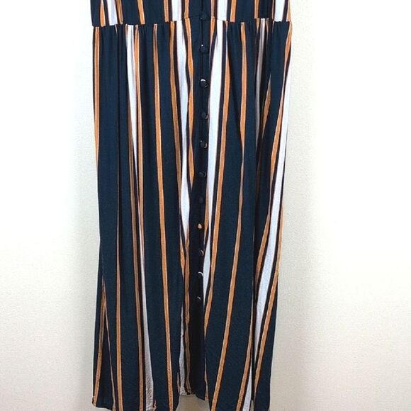 Roxy Sunset Beauty Midi Dress In blue Macy Stripe Size L - Picture 6 of 12